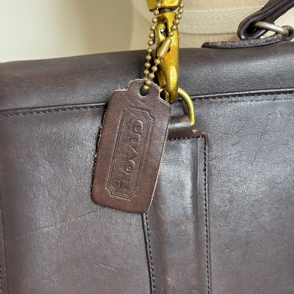 COACH Vintage Mahogany Brown Leather Top Handle Briefcase/Messenger Bag #7425 - Picture 5 of 15